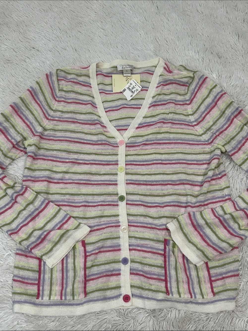 🥕 NWT Christopher & Banks Lightweight Linen Blend Cardigan Sweater